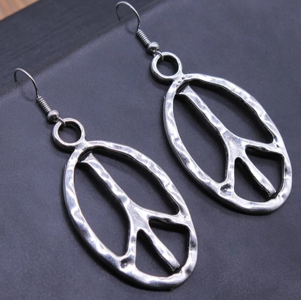 PEACE SIGN Earrings Peace Earrings Statement Earri